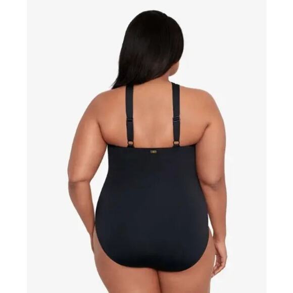 Lauren Ralph Lauren Tummy-Control High-Neck One-Piece Swimsuit Size 18W Plus NWT - Picture 2 of 13